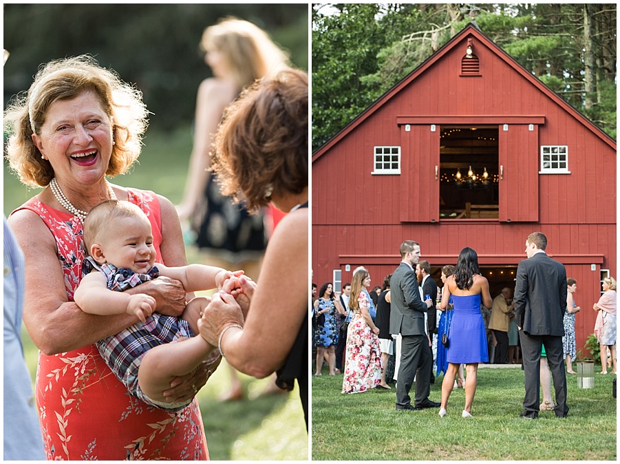 red barn wedding cocktail hour 