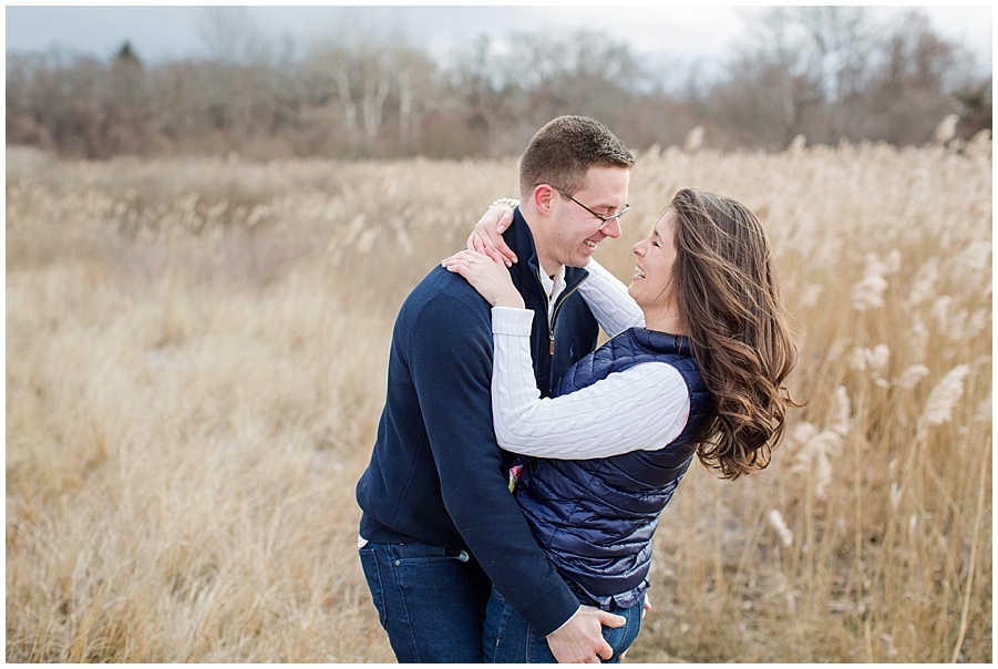 Winter Engagement Session in Jamestown, RI 