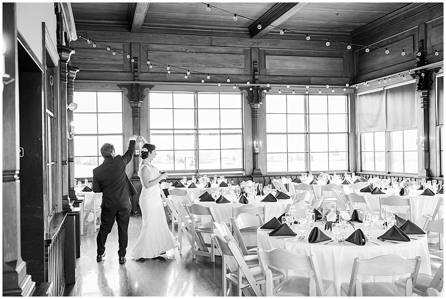 Bride and groom dance at Kinney Bungalow reception