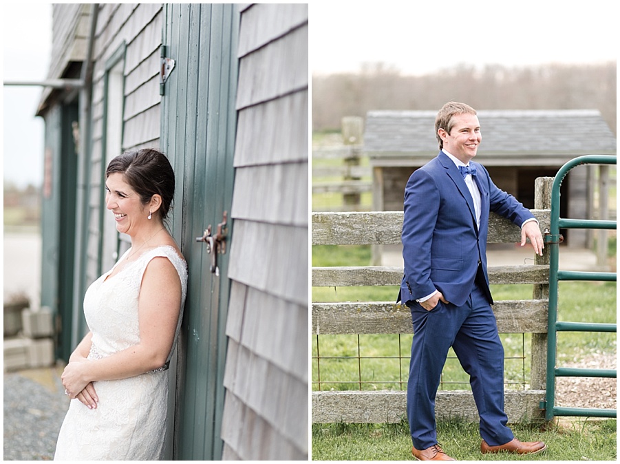 bride and groom at Kinney Bungalow farm