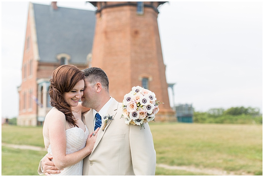 Bride and Groom at Southeast Light Block Island 
