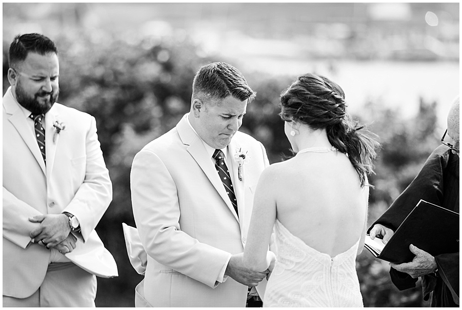 Groom cries while reading vows to bride on Block Island