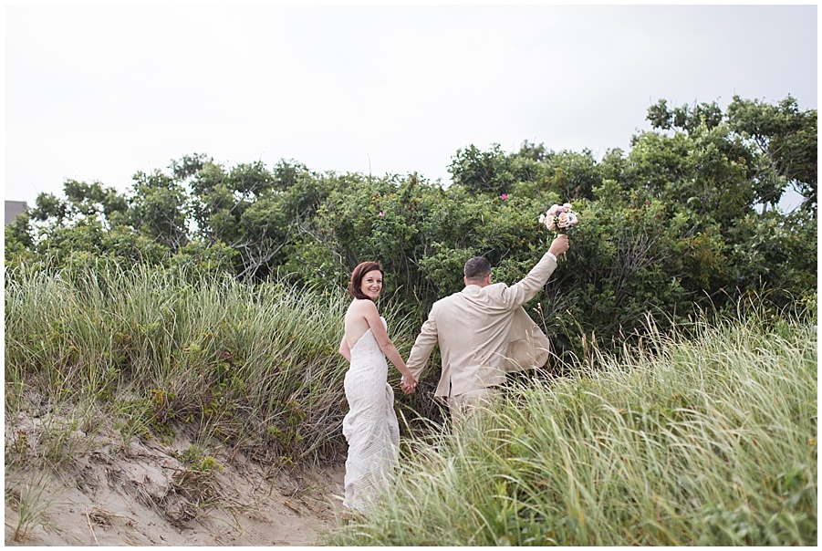 Block Island wedding photos overlooking New Harbor