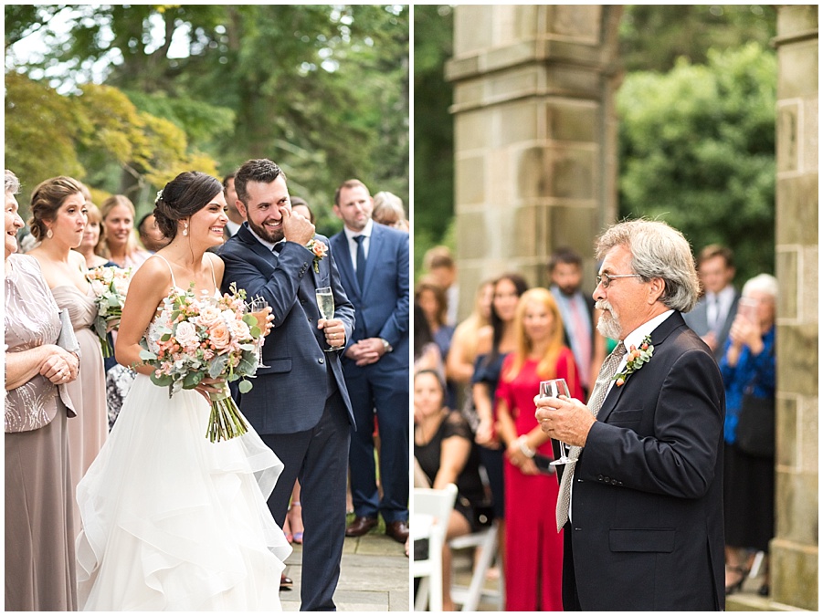 Toasts to the bride and groom at Glen Manor