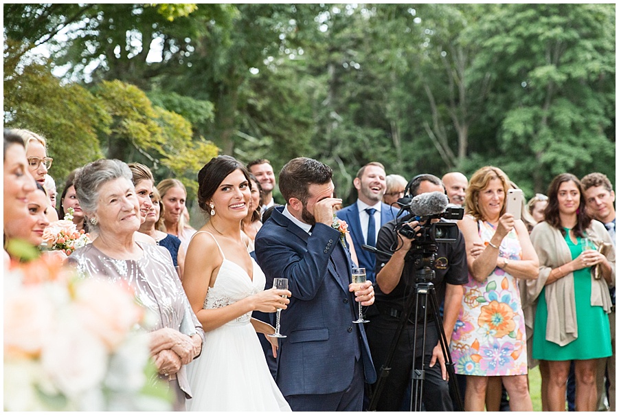 Toasts to the bride and groom at glen manor