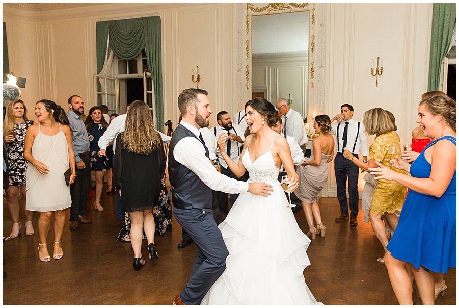 bride and groom dance at reception