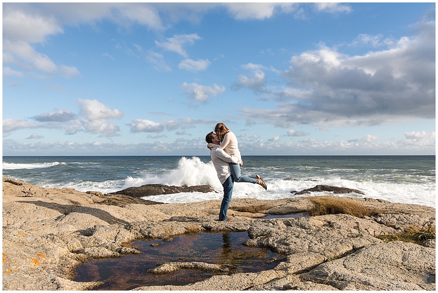 Waves breaking on Ocean Drive for engagement session