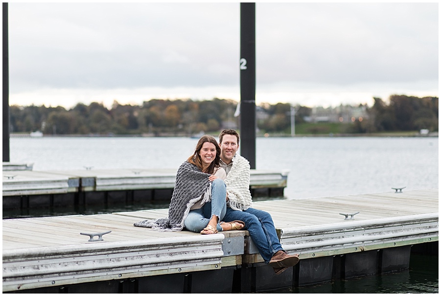 Engagement Photos on Docks at Fort Adams