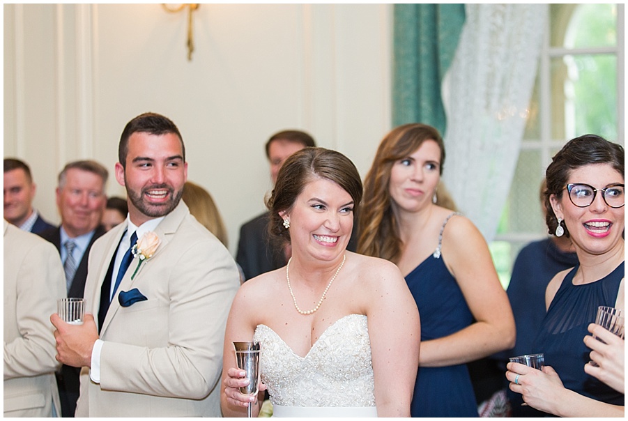 bride reacts to toasts