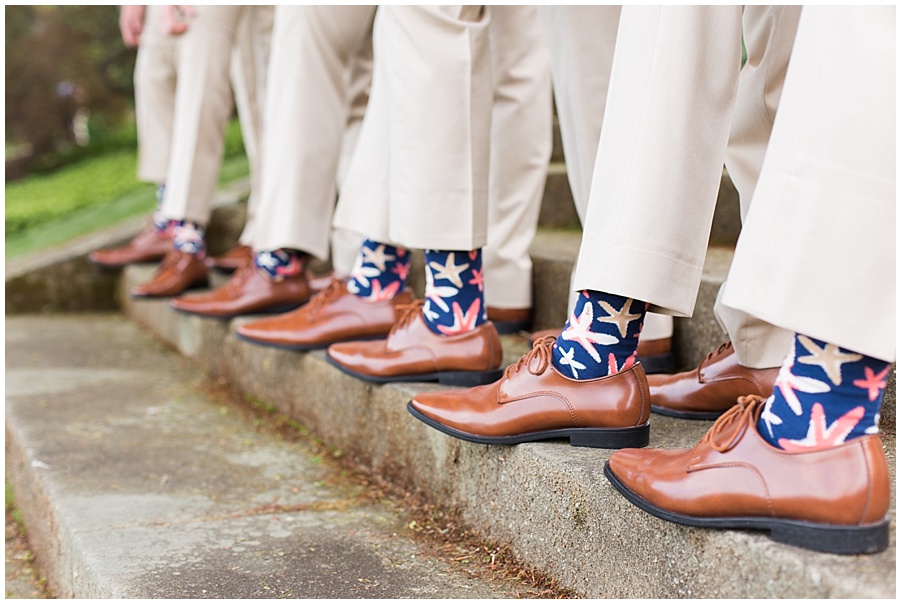 Groomsmen starfish wedding socks 