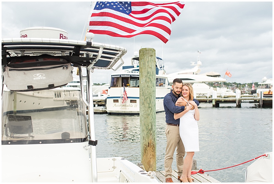 nautically inspired engagement photos in Newport 