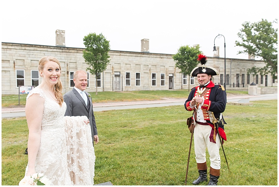 Fort Adams classic artillery cannon shot by bride and groom 
