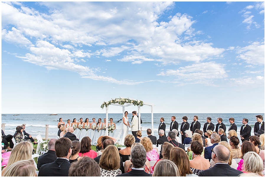 Narragansett Dunes Club wedding ceremony by Maria Burton Photography