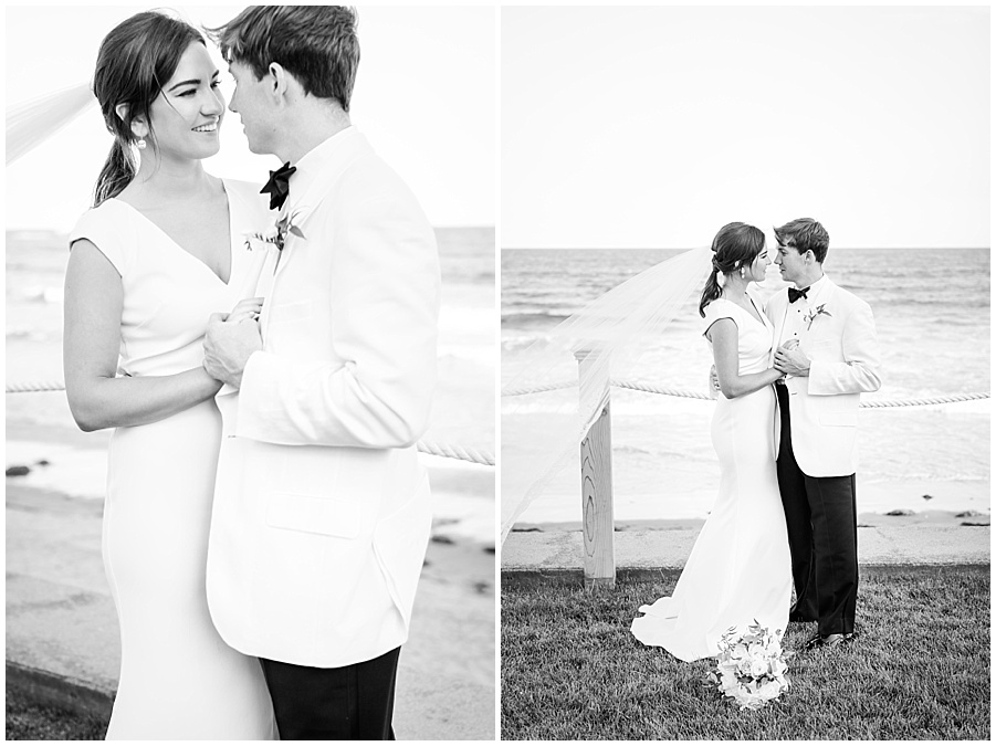 Narragansett Dunes Club bride and groom portraits by Maria Burton Photography