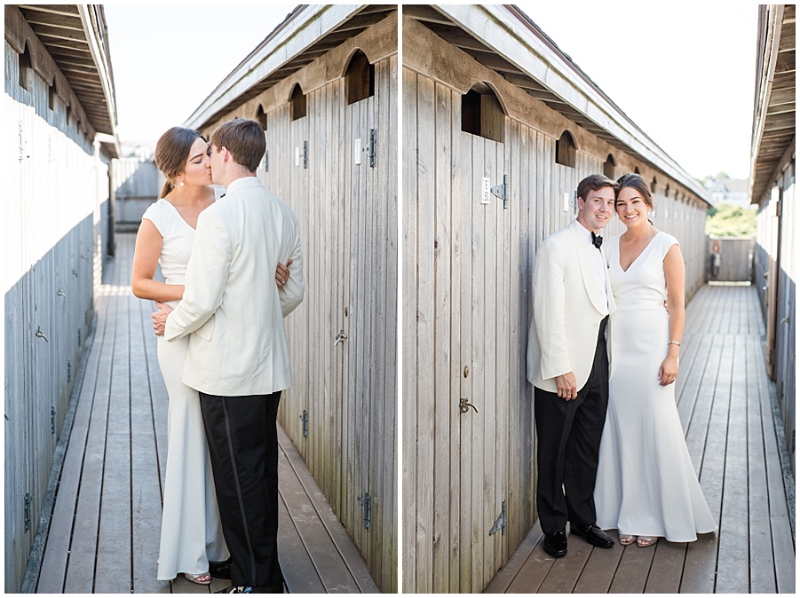 Narragansett Dunes Club bride and groom first look Maria Burton Photography