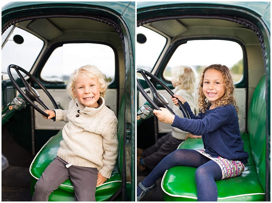 Maria Burton Photography captured Rhode Island mini sessions in her vintage truck 