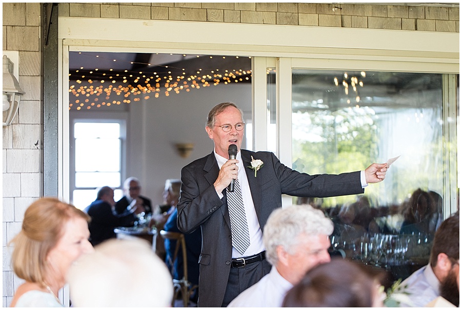 father of the bride giving a wedding toast