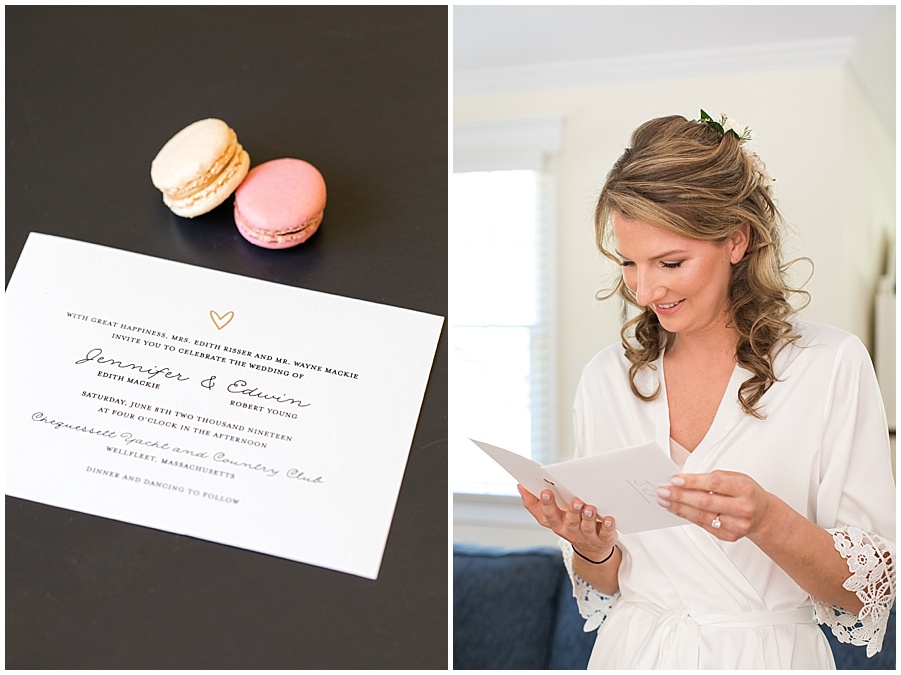 Bride reads letter from groom 