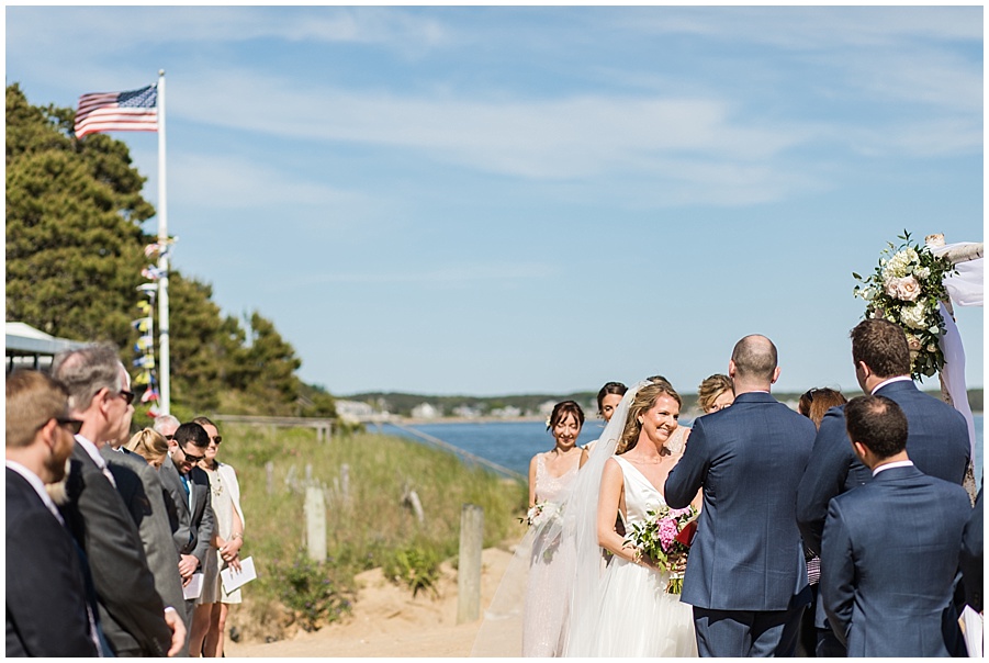 wedding ceremony at chequesset yacht club