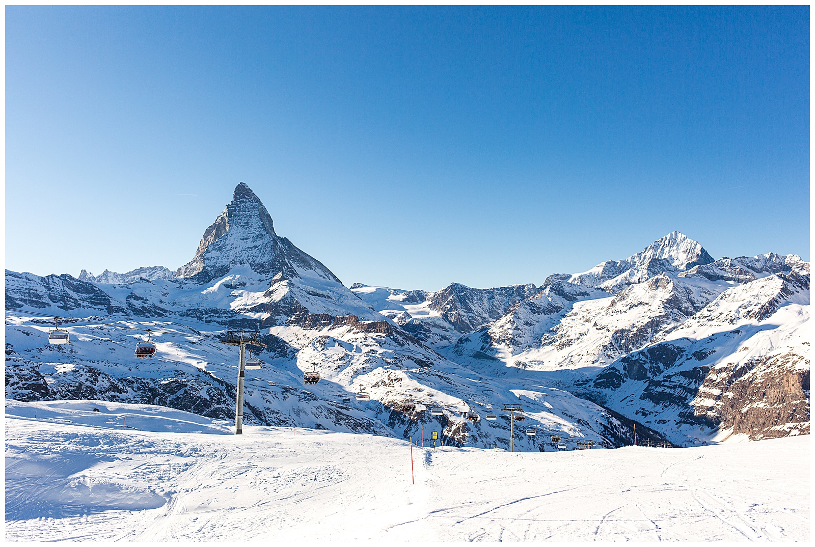Switzerland winter vacation in Zermatt with views of the Matterhorn