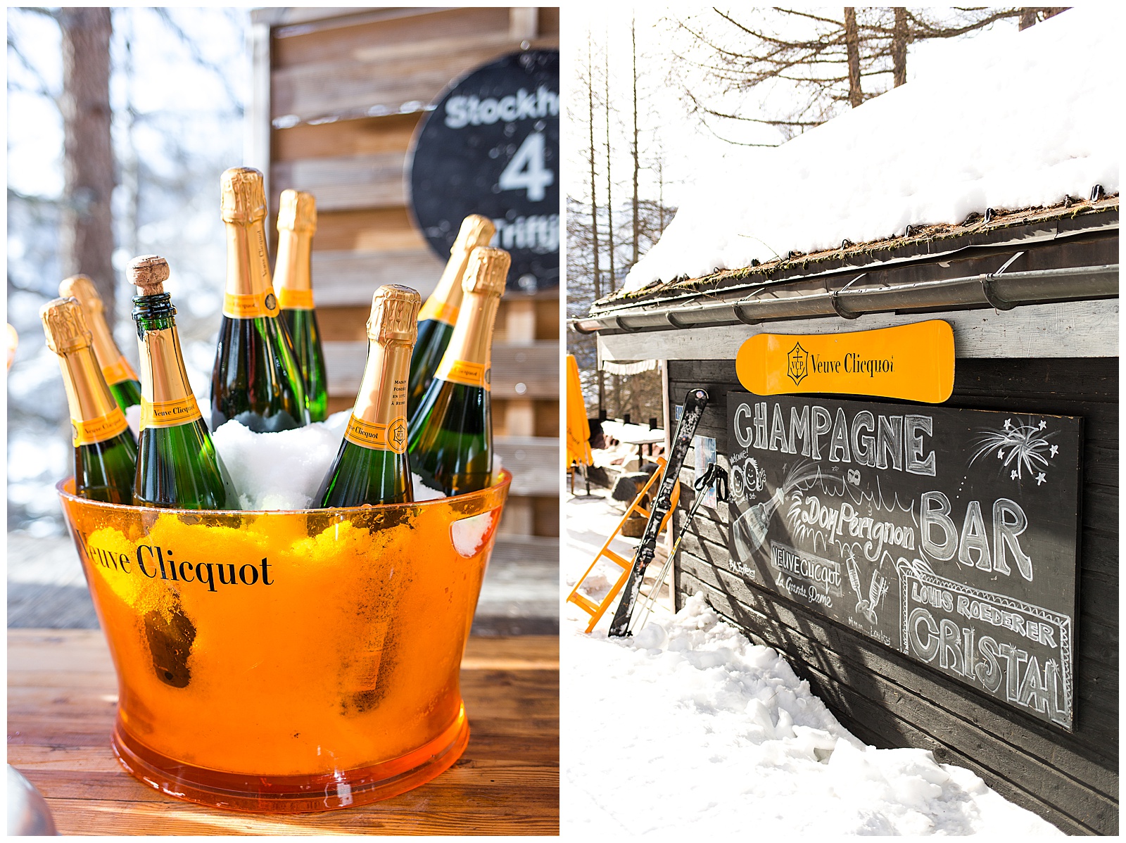 Veuve champagne bar in Zermatt Switzerland