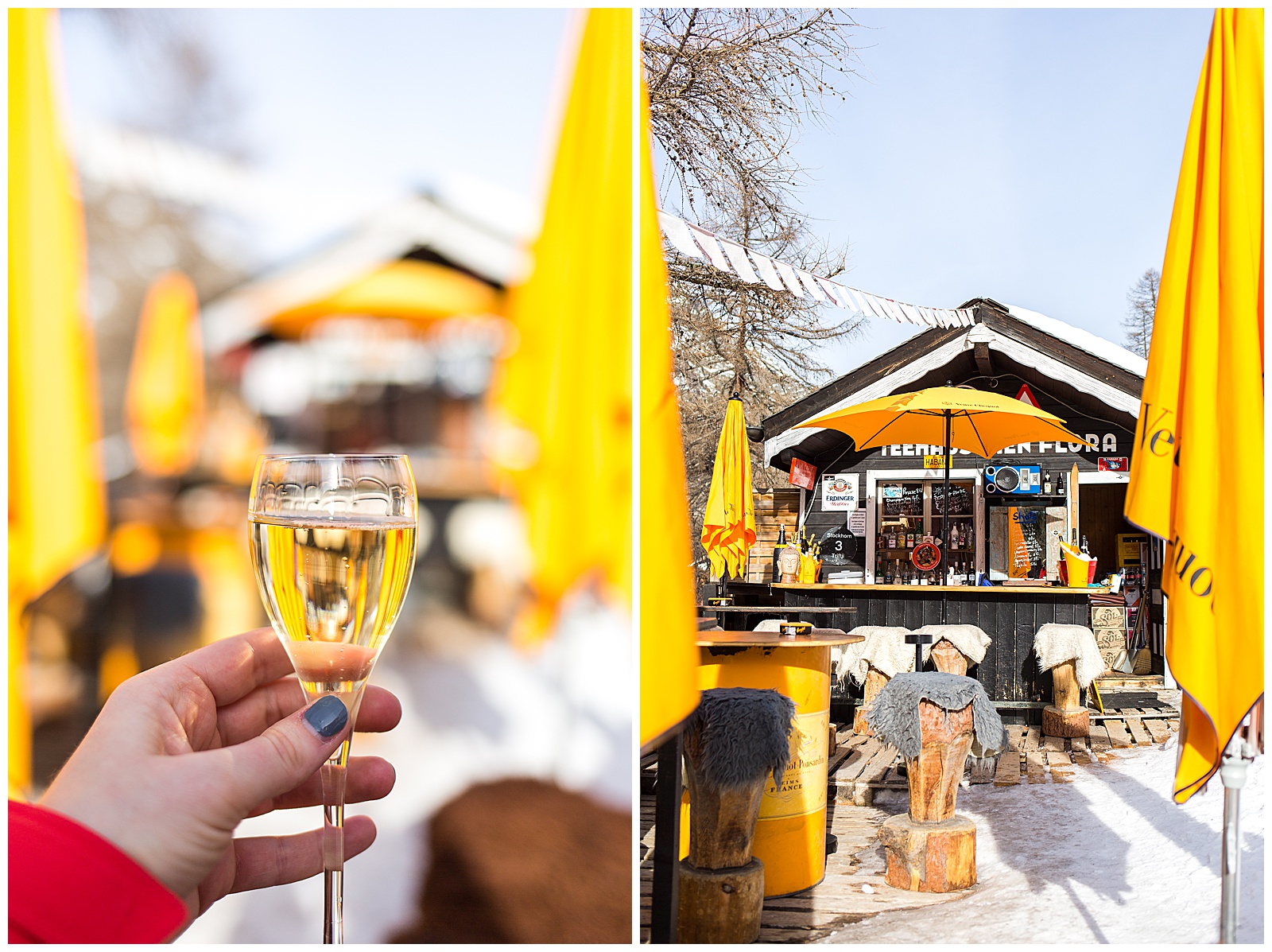 Veuve Champagne Bar stop in Zermatt Switzerland