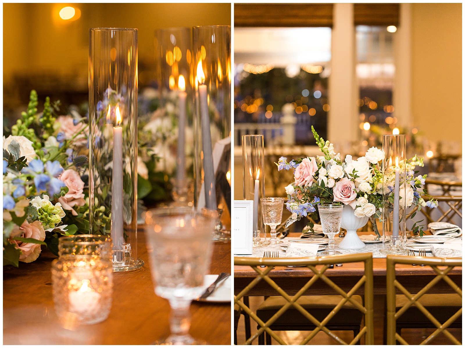 Table arrangements and decor by Jessica Hennessey Weddings and Beach Plum Florals