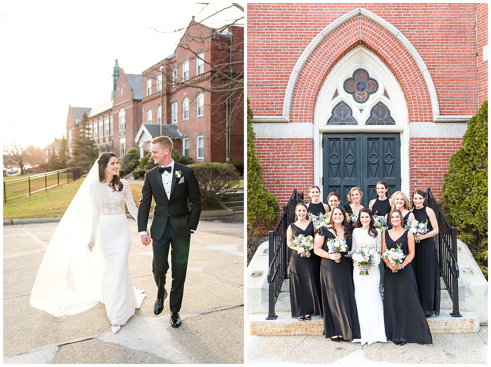Wedding portraits of bridal party at Boston wedding
