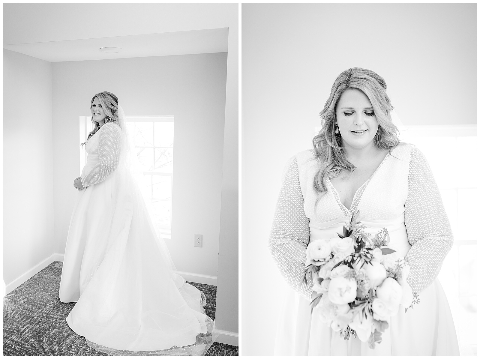 black and white images of the bride