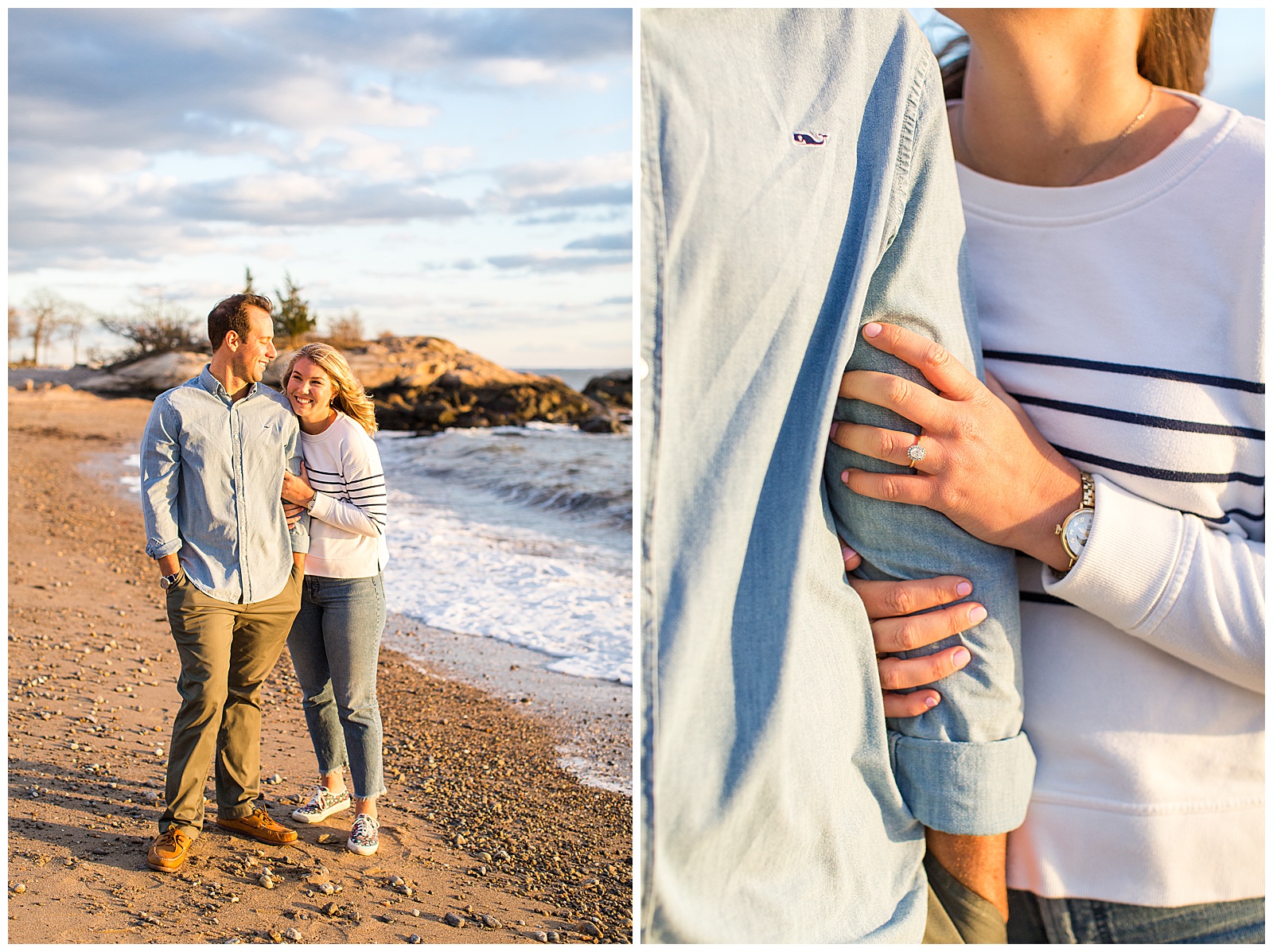 engagement photos in coastal new england on the connecticut shore