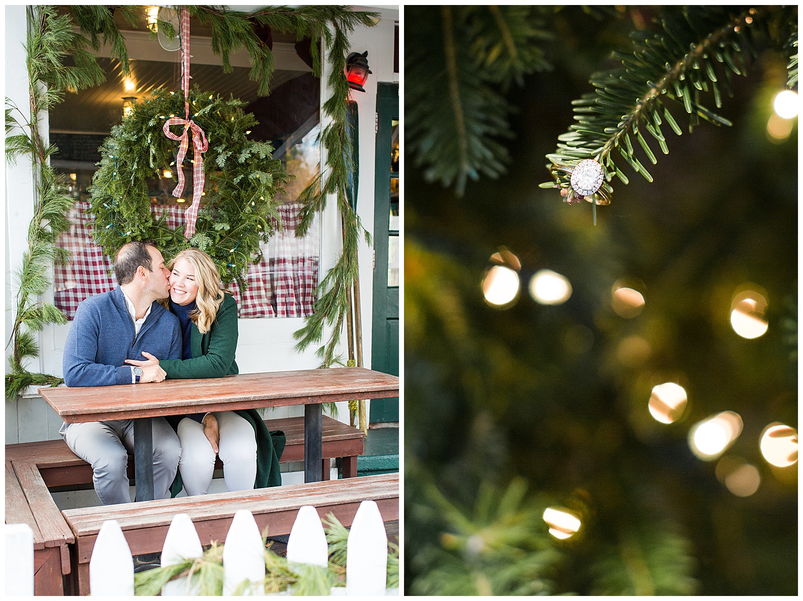 christmas engagement session in coastal new england