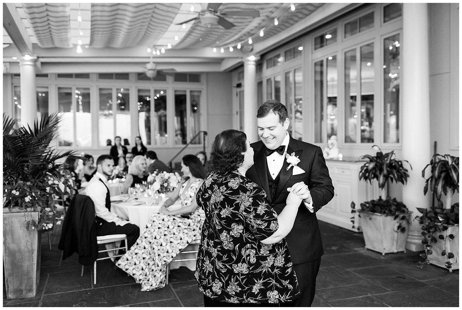 Groom and mother of the groom share a first dance at the Chanler
