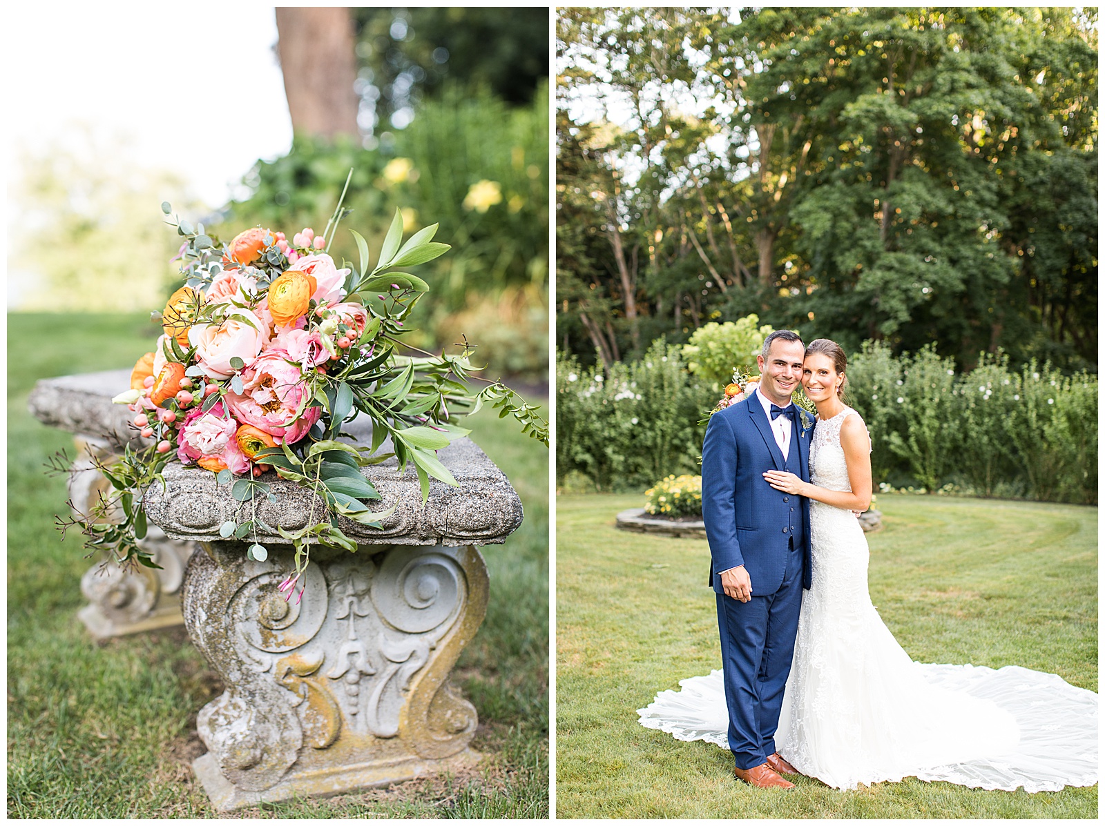 wedding portraits in the gardens at Glen Manor House