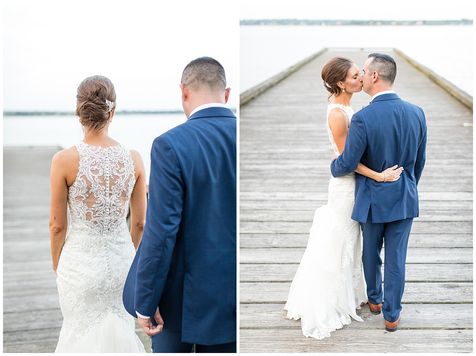 wedding portraits on the dock at Glen Manor House