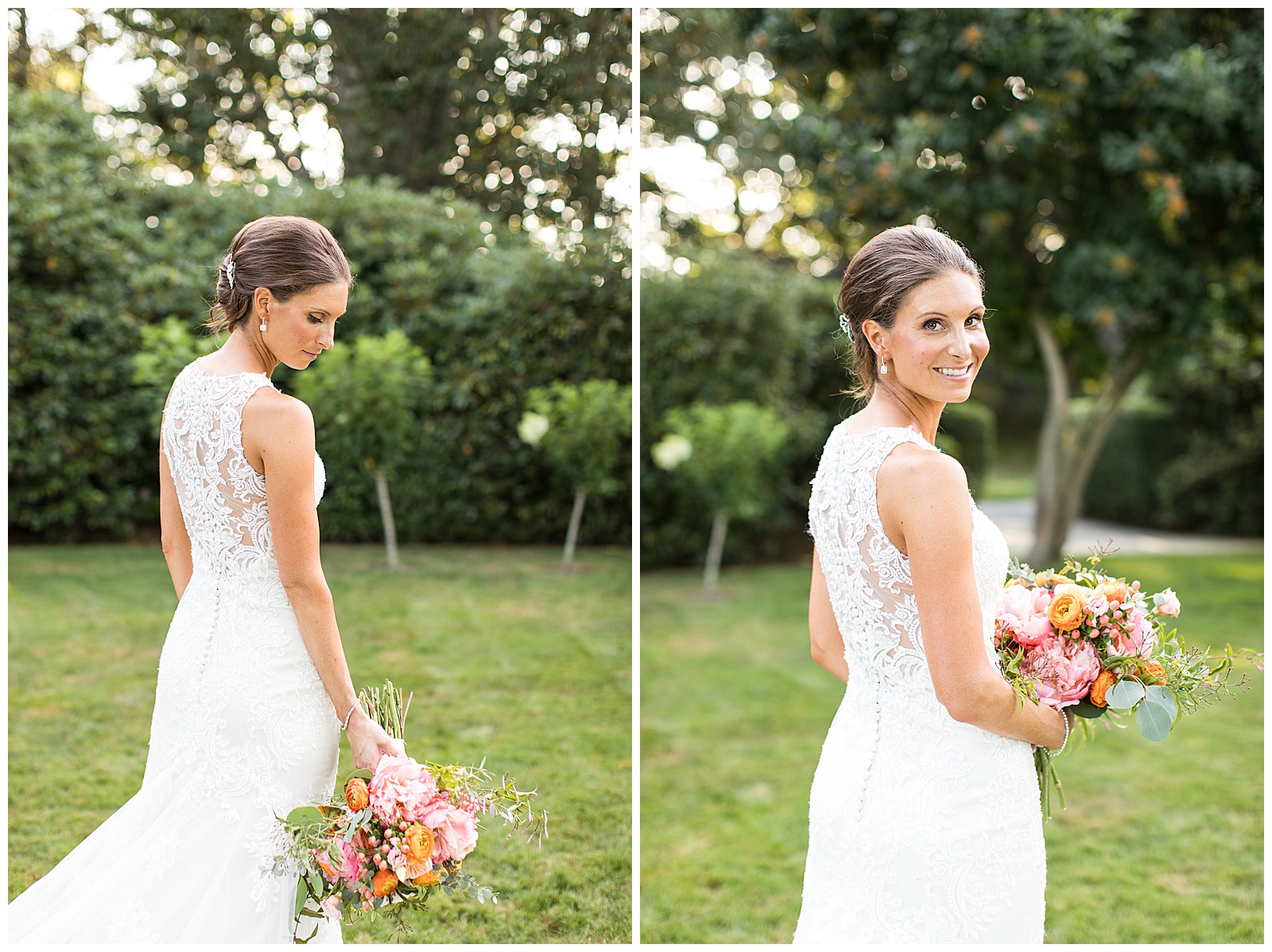 bridal portraits in the garden at Glen Manor House