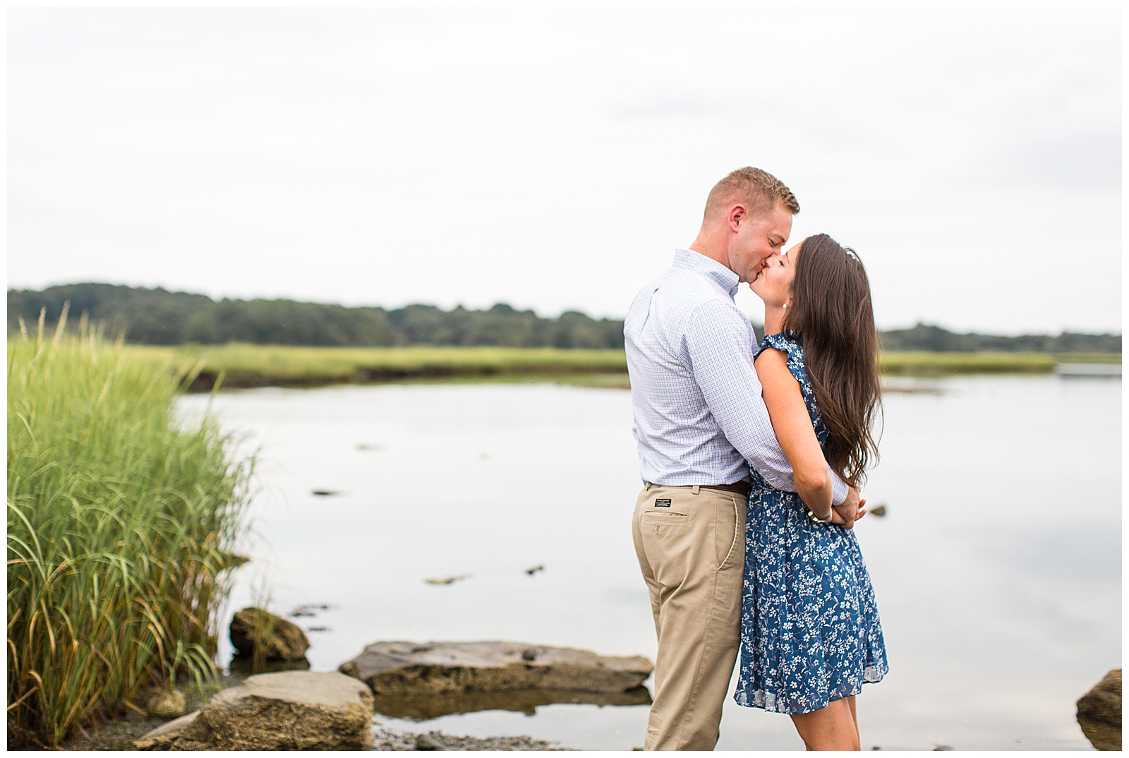 fall engagement photo session at Seapowet Marsh