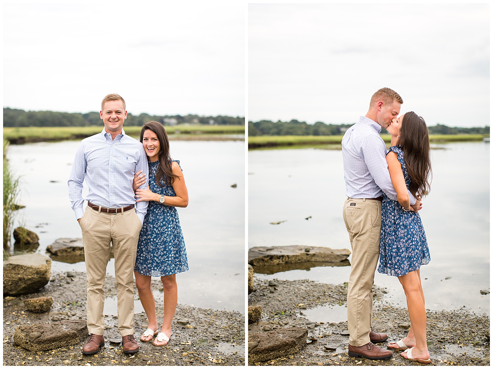 engagement photo session at the marshes in Rhode Island
