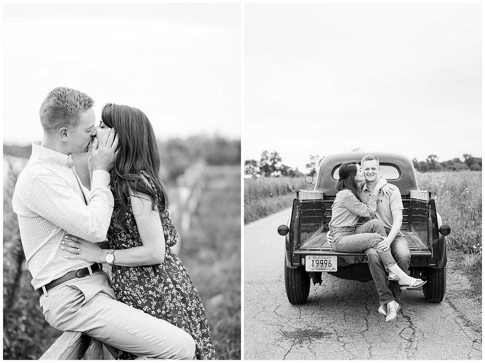 black and white engagement photo session images