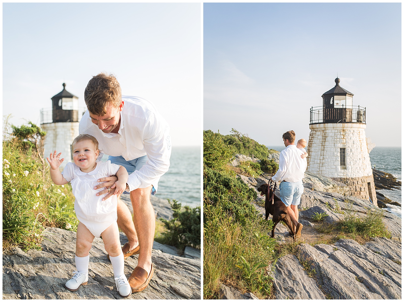 castle hill lighthouse family photo session in newport