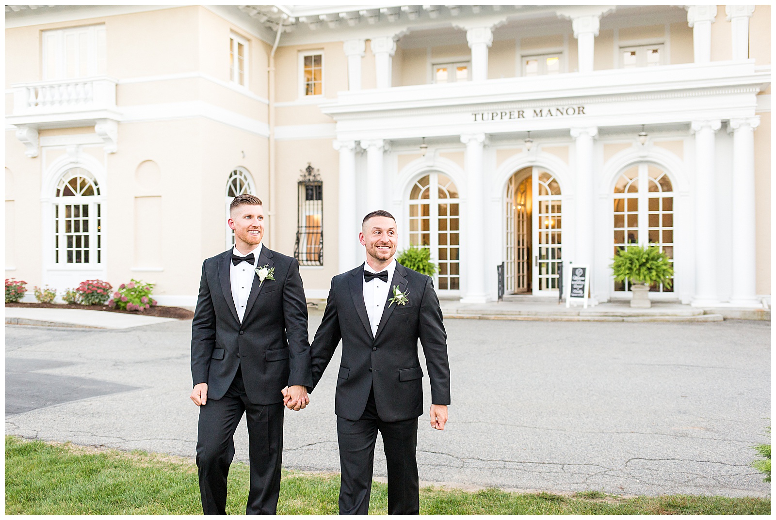 Wedding portraits of grooms at Tupper Manor
