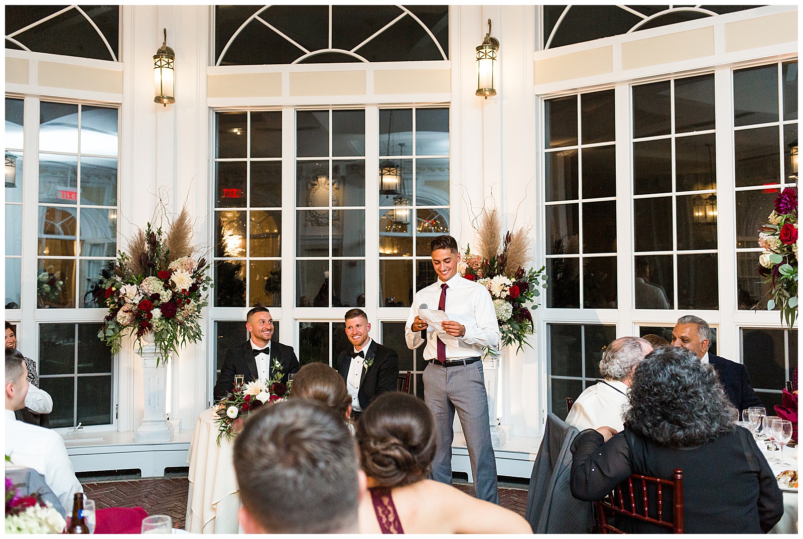 wedding reception toasts at Tupper Manor