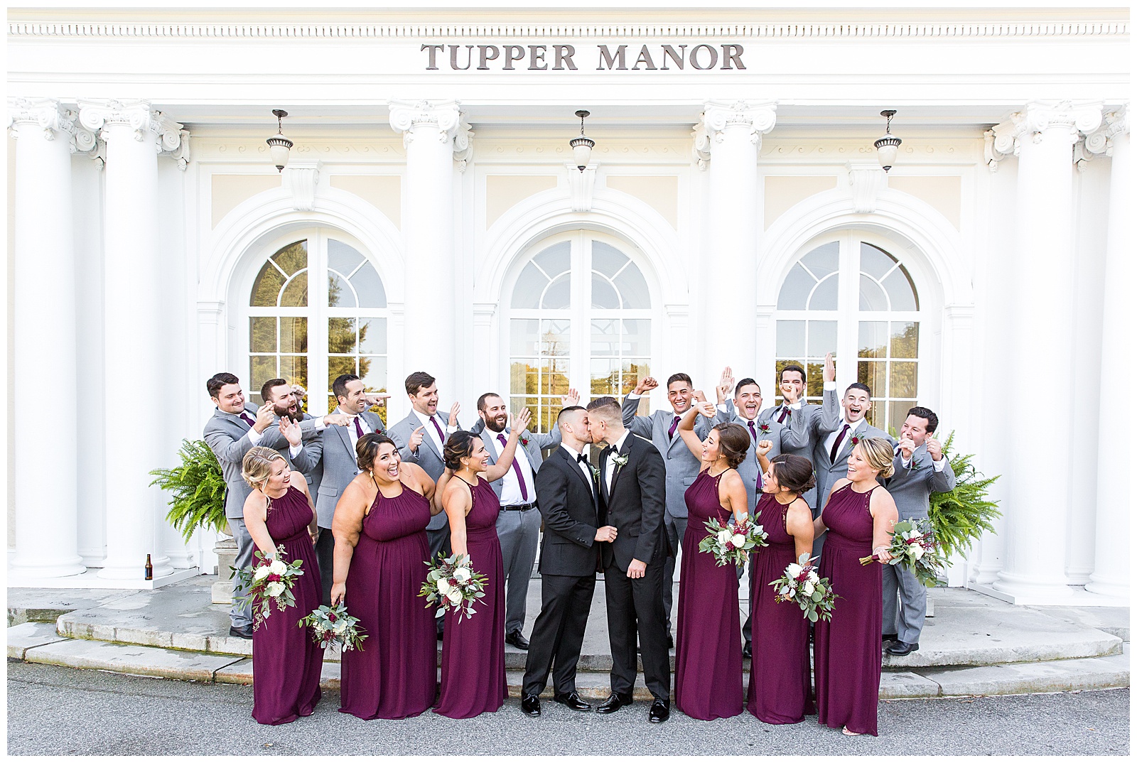 Tupper Manor Boston Wedding portraits with bridal party