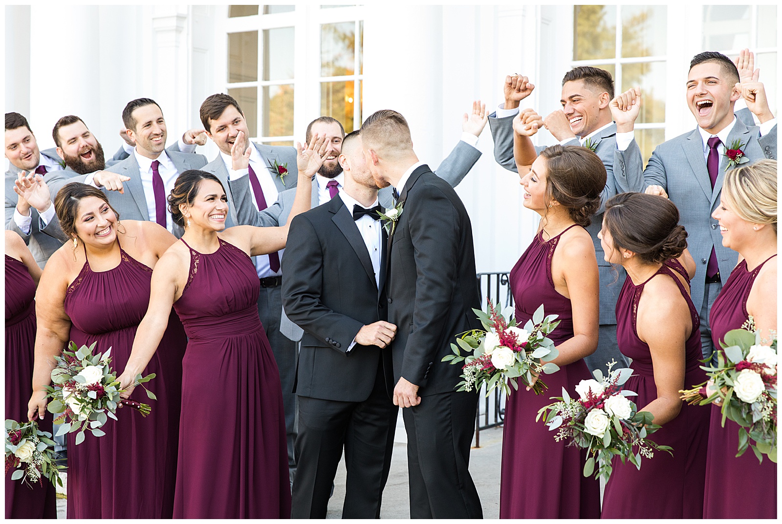 grooms with bridal party at Tupper Manor