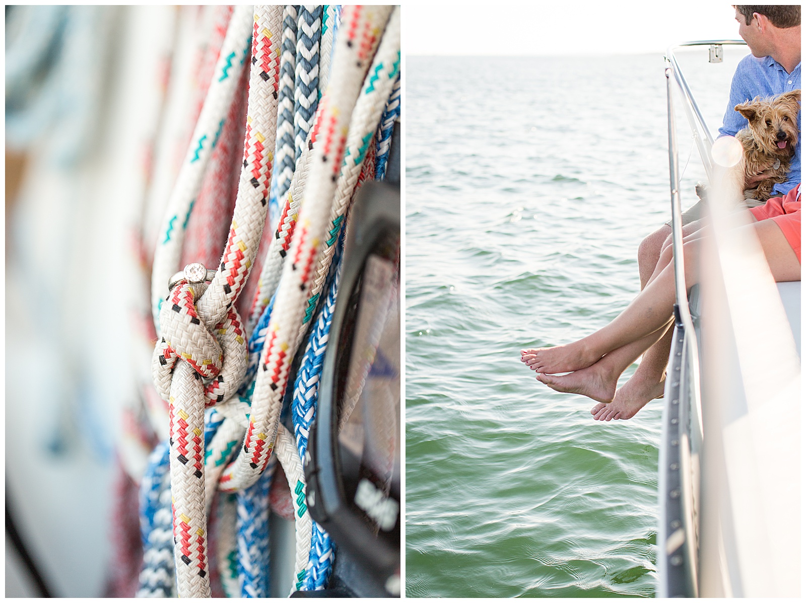 nautical engagement session on couple's boat
