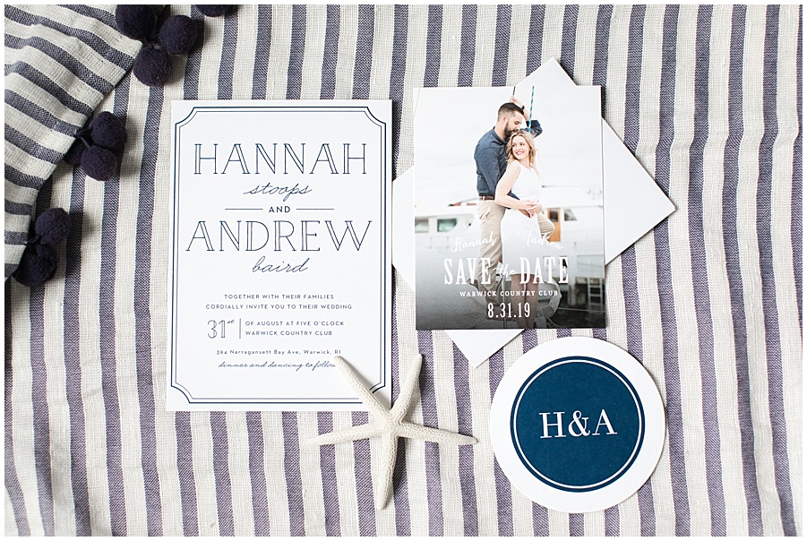 Simply Modern Coaster and Anchors Aweigh Save the Dates