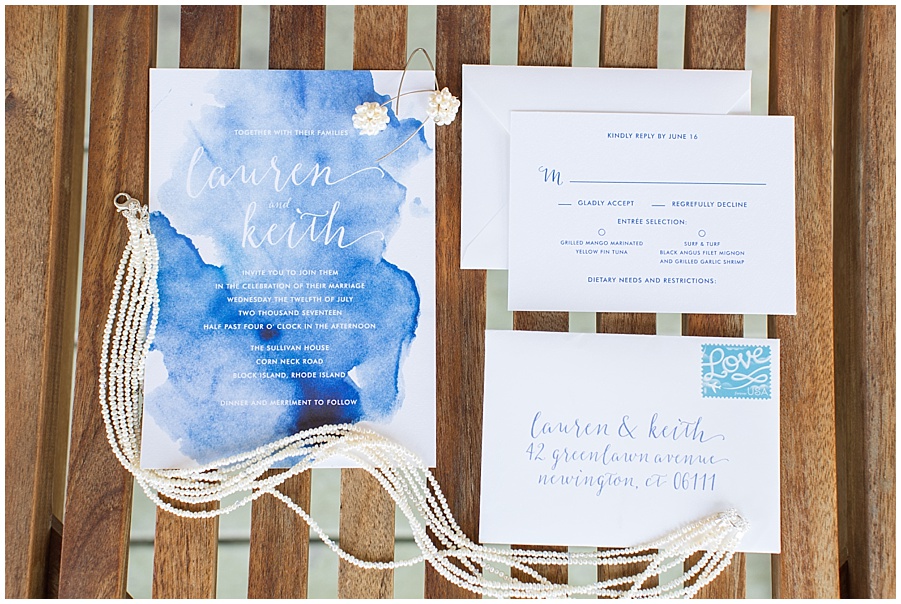 Weekend Paper Company Blue Wedding Invitations