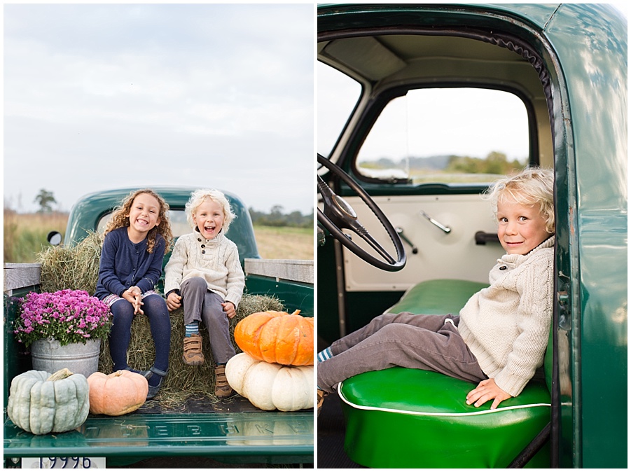 Maria Burton Photography captured Rhode Island mini sessions in her vintage truck 