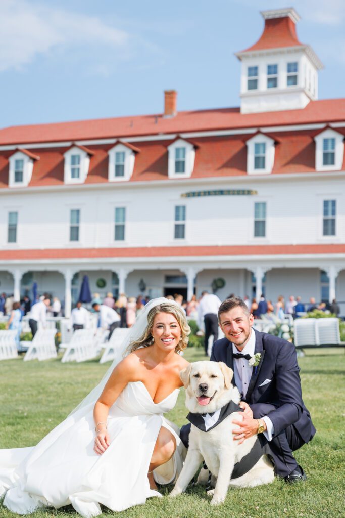 dog include in spring house wedding on block island 